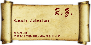 Rauch Zebulon névjegykártya
